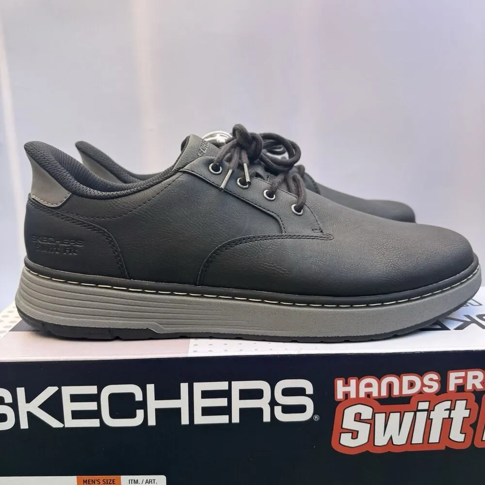 Skechers Hands Free Swift Fit Men’s 10.5 Black Waterproof Casual Sneakers New